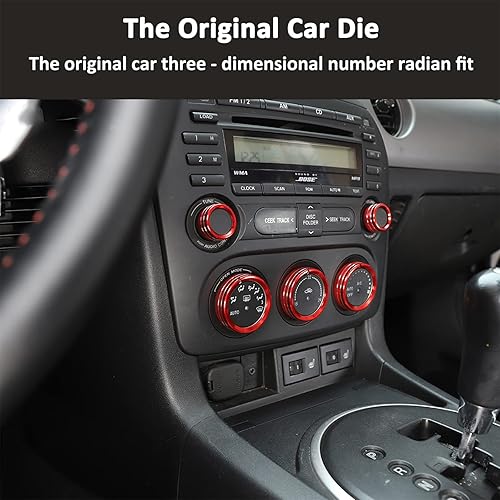 Miniatura 10 de Anillo de ventilación de aire acondicionado de automóvil de aleación de aluminio, apto para Mazda MX-5 RF Miata 2009-2015, anillo de ventilación de