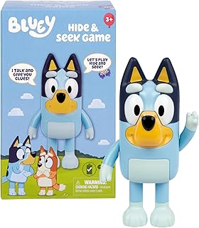 Bluey Game Hide and Seek Figure, Articulated, Musical Kids Figurines with Dance Mode, Interactive Play Toddler Figurine Toys for Ages 3+