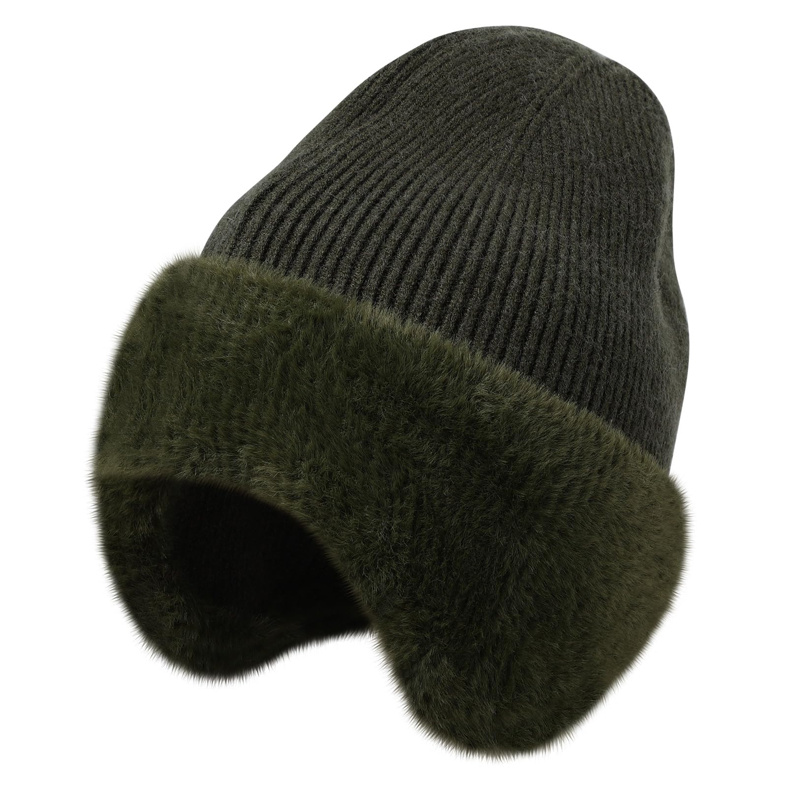 KDVOG M L XL XXL Winter Beanies Hat with Ear Flaps for Men Women Warm Thermal Knitted Earflaps
