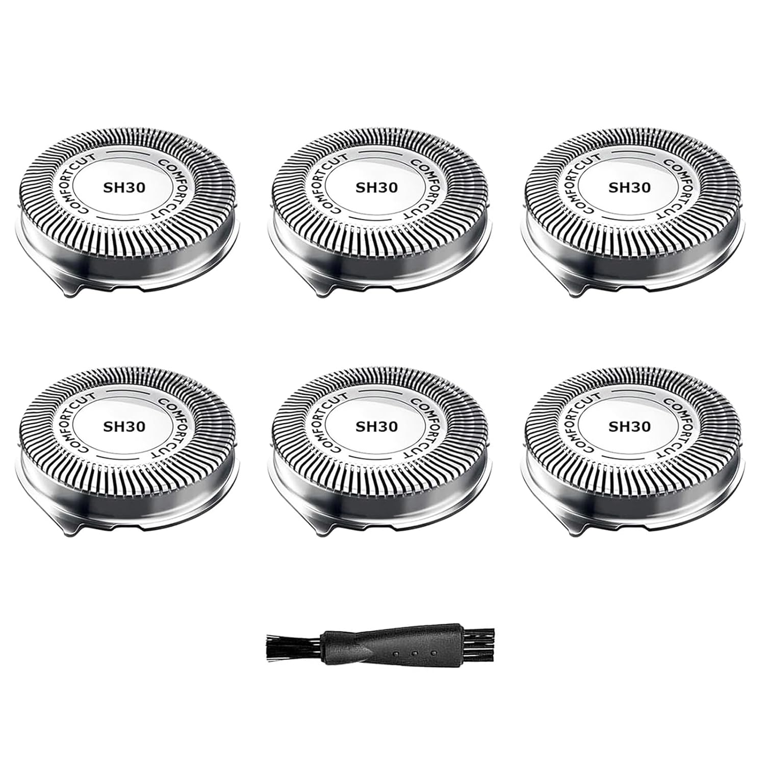 RF RollingFit SH30 Replacement Heads for Philips Norelco Shaver Series 3000, 2000, 1000 and S1560, SH30 Blades for Philips Norelco 3900, 3600, 2400, 6 Pieces of Pack