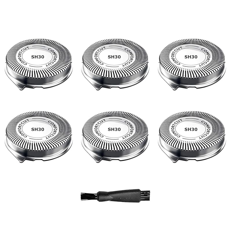 Cabeças de reposição SH30 Ya-sport para barbeadores elétricos Philips Norelco Series 3000, pacote com 6 e escova de limpeza