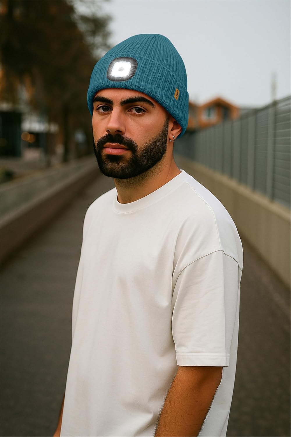 ATNKE LED Lighted Lined Fleece Beanie Cap,USB Rechargeable 4 LED Running Headlamp Hat with Light Gifts for Men and Women - Image 7