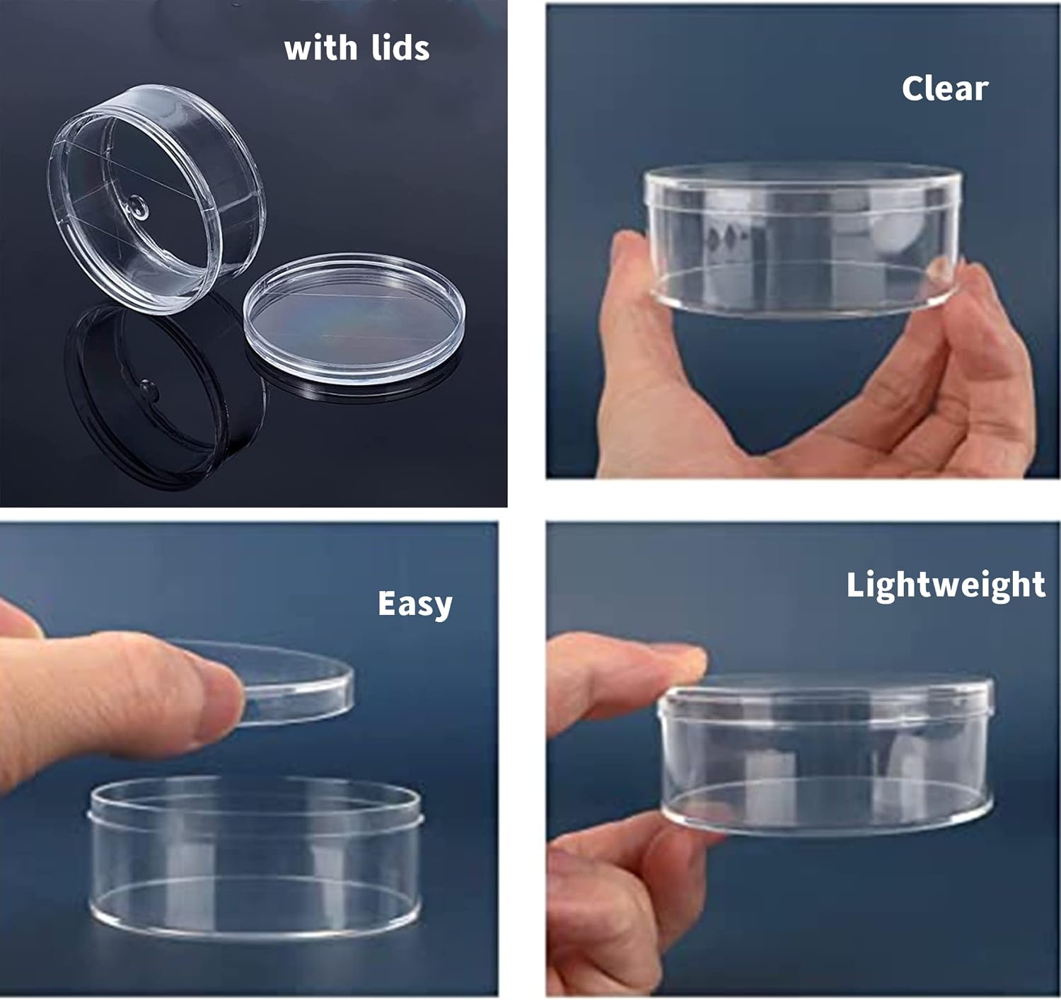 KissYou Acrylic Box Round Clear Boxes with Lid Small Candy Box Storage Organizer Containers Wedding Party Decorative Boxes image 3