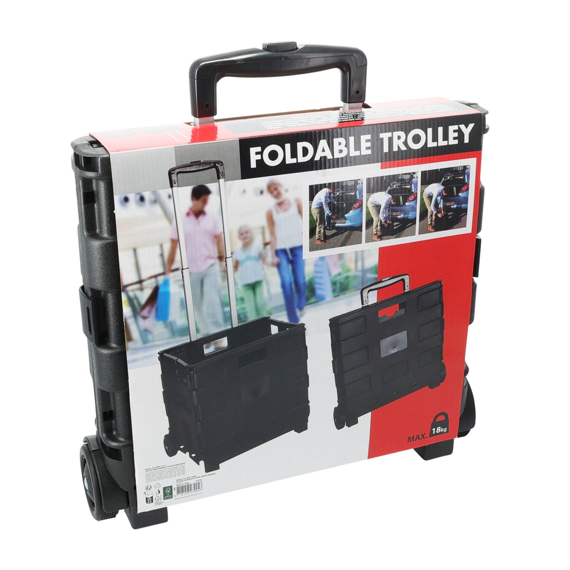 Trolley de Aluminio con Caja Plegable Negro