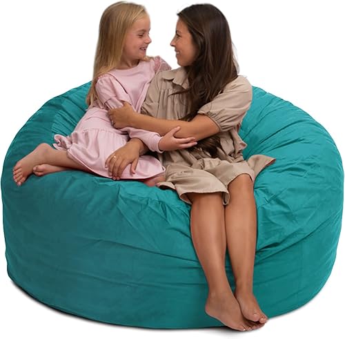 ULTIMATE SACK 5000 (5 pies) Funda para silla puff en varios colores solo funda (5000, piel negra)