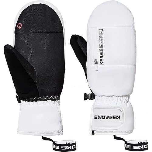 Zando Winter Ski Mittens for Women Men Touchscreen Warm Waterproof Thermal Snow Gloves for Cold Weather Snowboarding