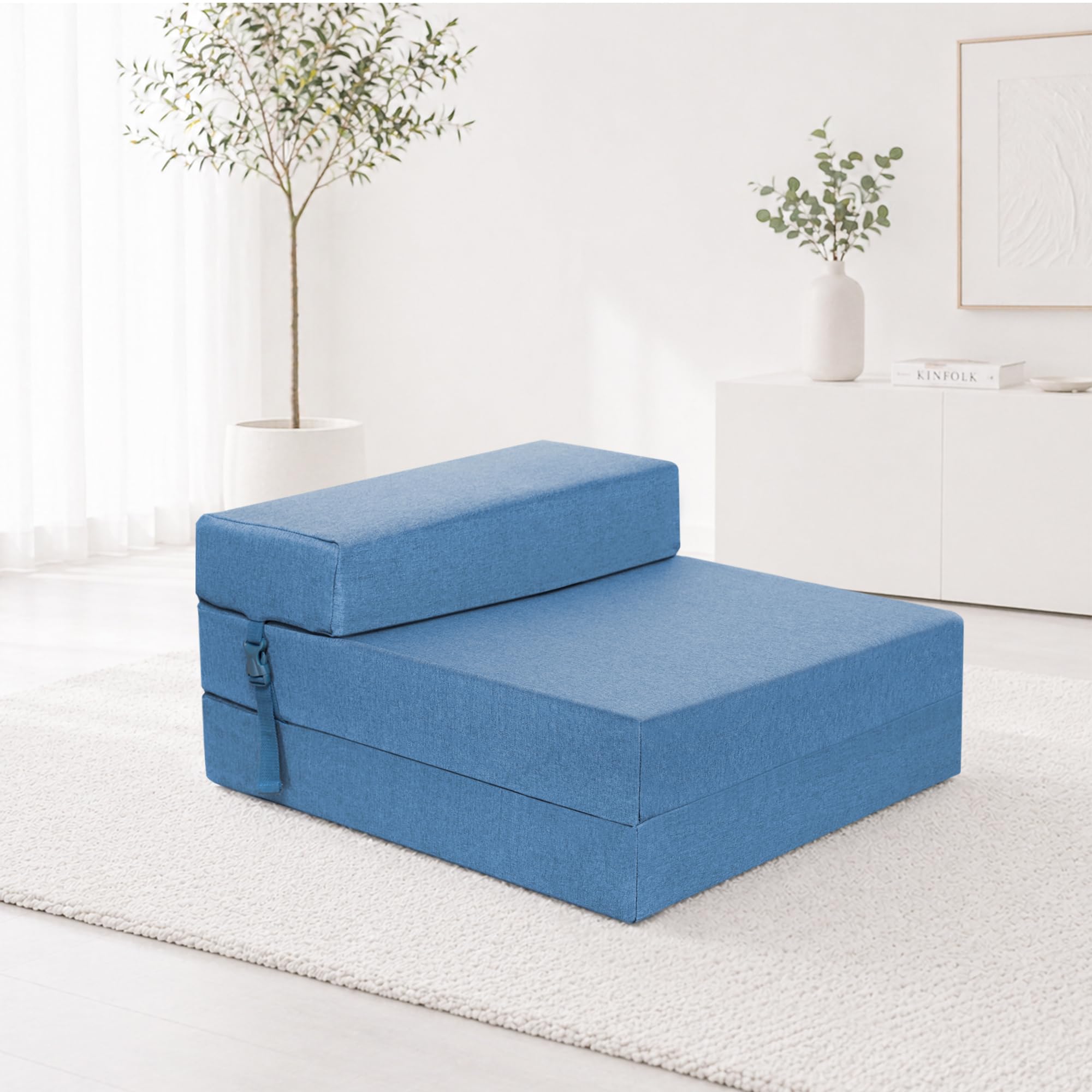 Single Z Bed Sofa Chair for Living Room Comfy Portable and Light Weight Fold Out with Waterproof Removable Cover Z Bed Futon Mattress | Single Mattress ZBed | Floor Mattress For Adults (Jade)