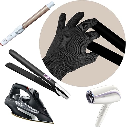 Miniatura 2 de Guantes profesionales resistentes al calor para peinar el cabello, guantes a prueba de calor, guantes de protección térmica para rizar la varita