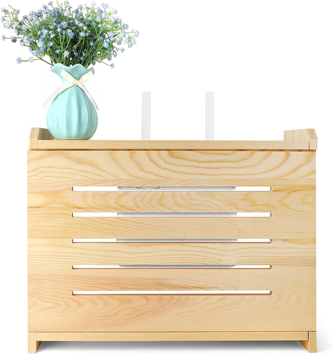 TRUKD HUALU Router Shelf Wooden Router Shelf Wall Mount WiFi Router