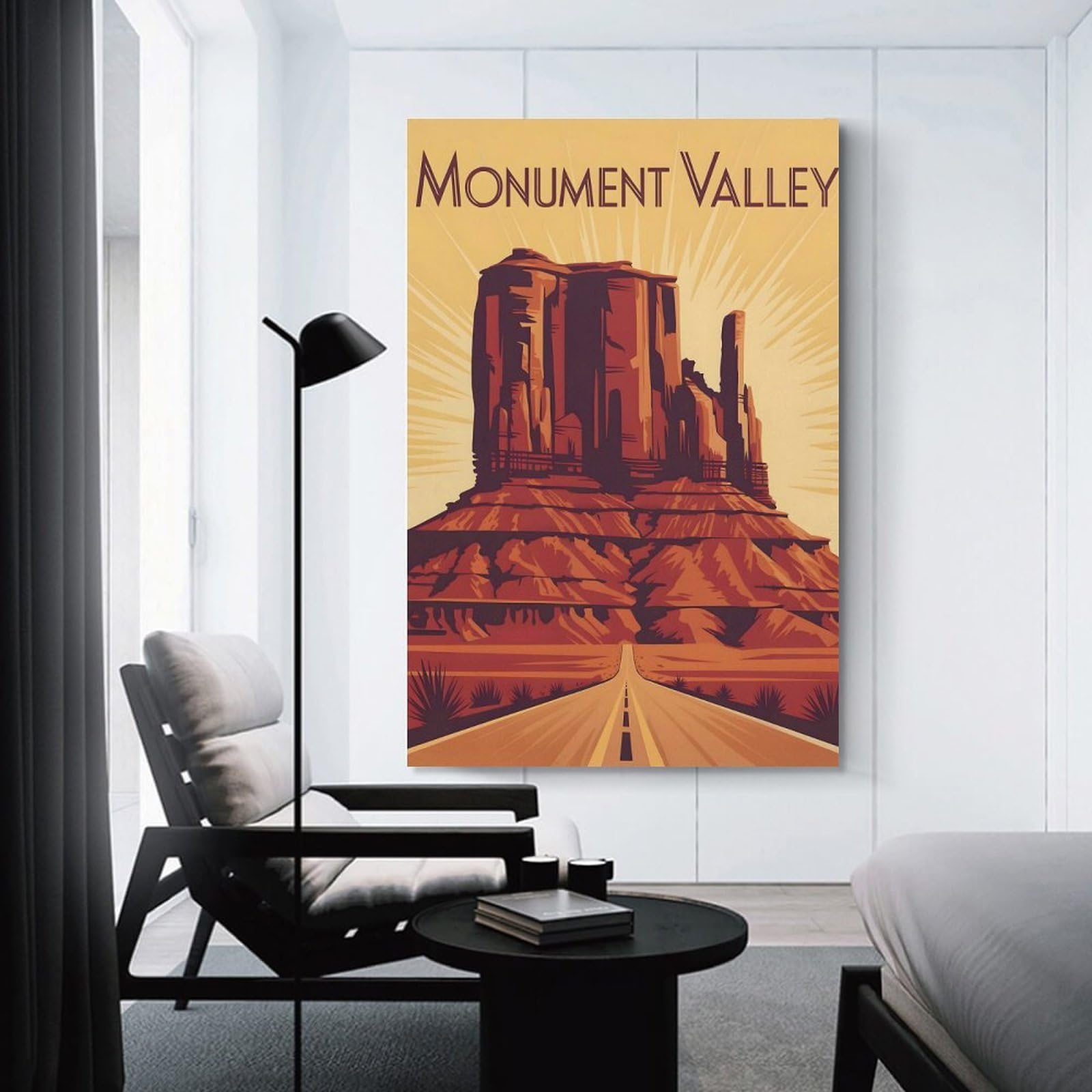 Junmoney Monument Valley Travel (2) Canvas Wall Art, 24x36inch(60x90cm), for Bedroom, Guest Room Or Reading Nook, Decorative Wall Art for Cosy Rooms