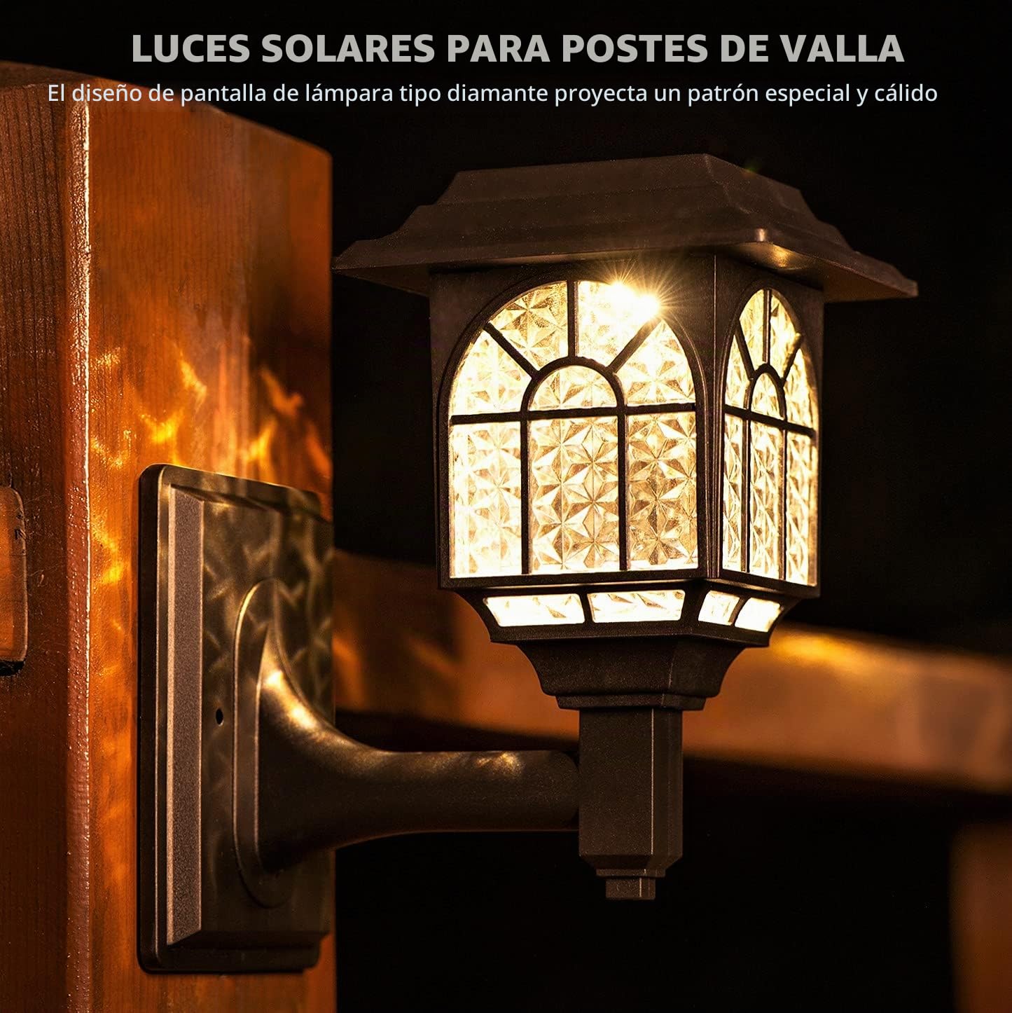 LeiDrail Luz Solar Exterior Focos LED Solares Impermeable Aplique Lámpara para Jardín Patio Entrada Garaje Terraza - 4 Paquetes