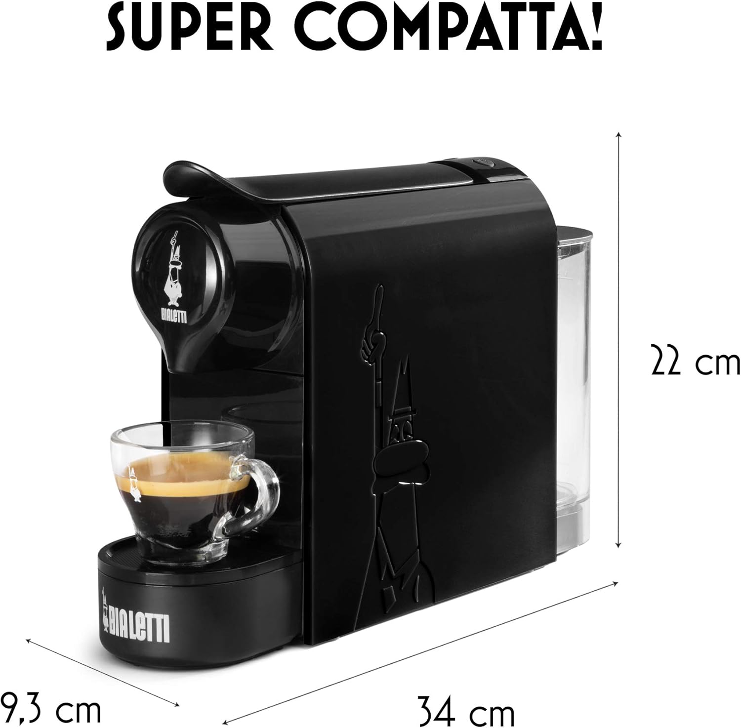 Bialetti Gioia, Macchina Caffè Espresso per Capsule in Alluminio, Incluse 32 Capsule, Supercompatta, Serbatoio 500 ml, Rosso