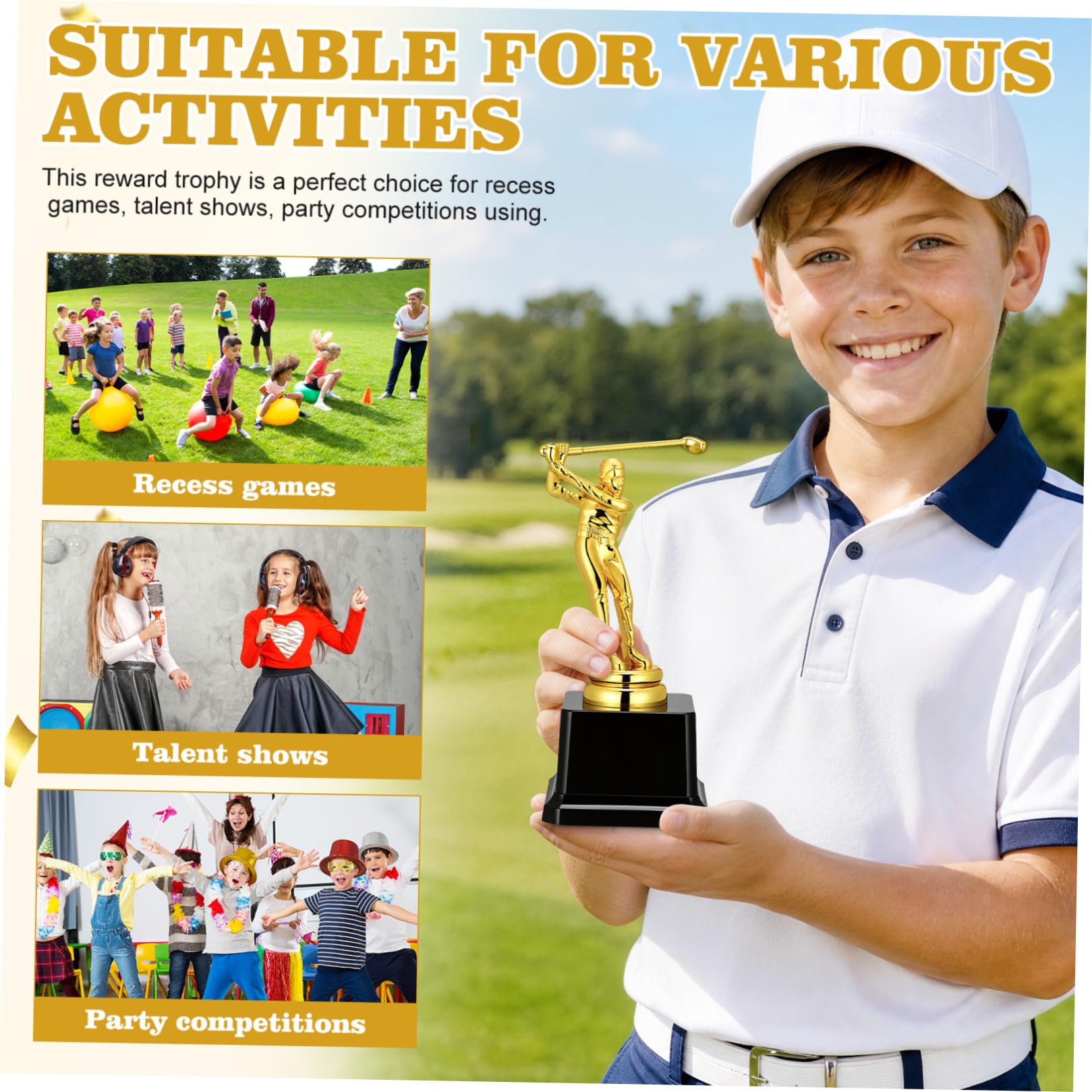 Trofeo de Golf Dorado 1 Pieza en Abs, Figura Deportiva