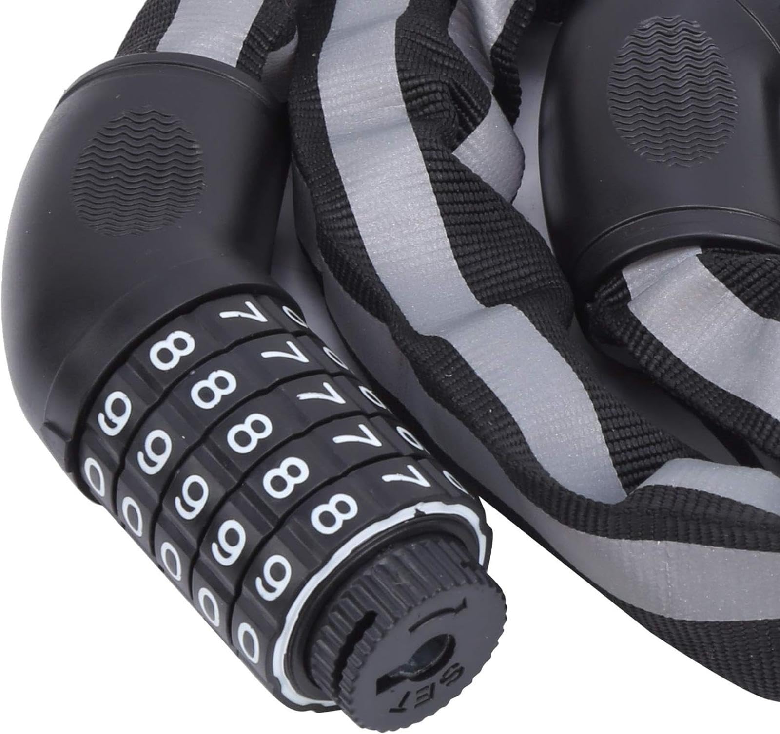 Lucchetto a Catena per Bici, Lucchetto a Catena per Bicicletta Antifurto Resistente con Combinazione a 5 Cifre, Lucchetti per Bici Ripristinabili di Sicurezza Lunghi da 38,2" per Bici