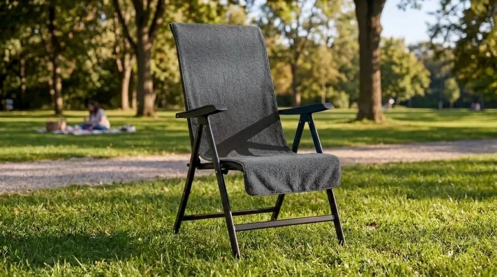 KobeHome%100 PAMUK SANDALYE KILIFI ANTRASIT 60X130 CM