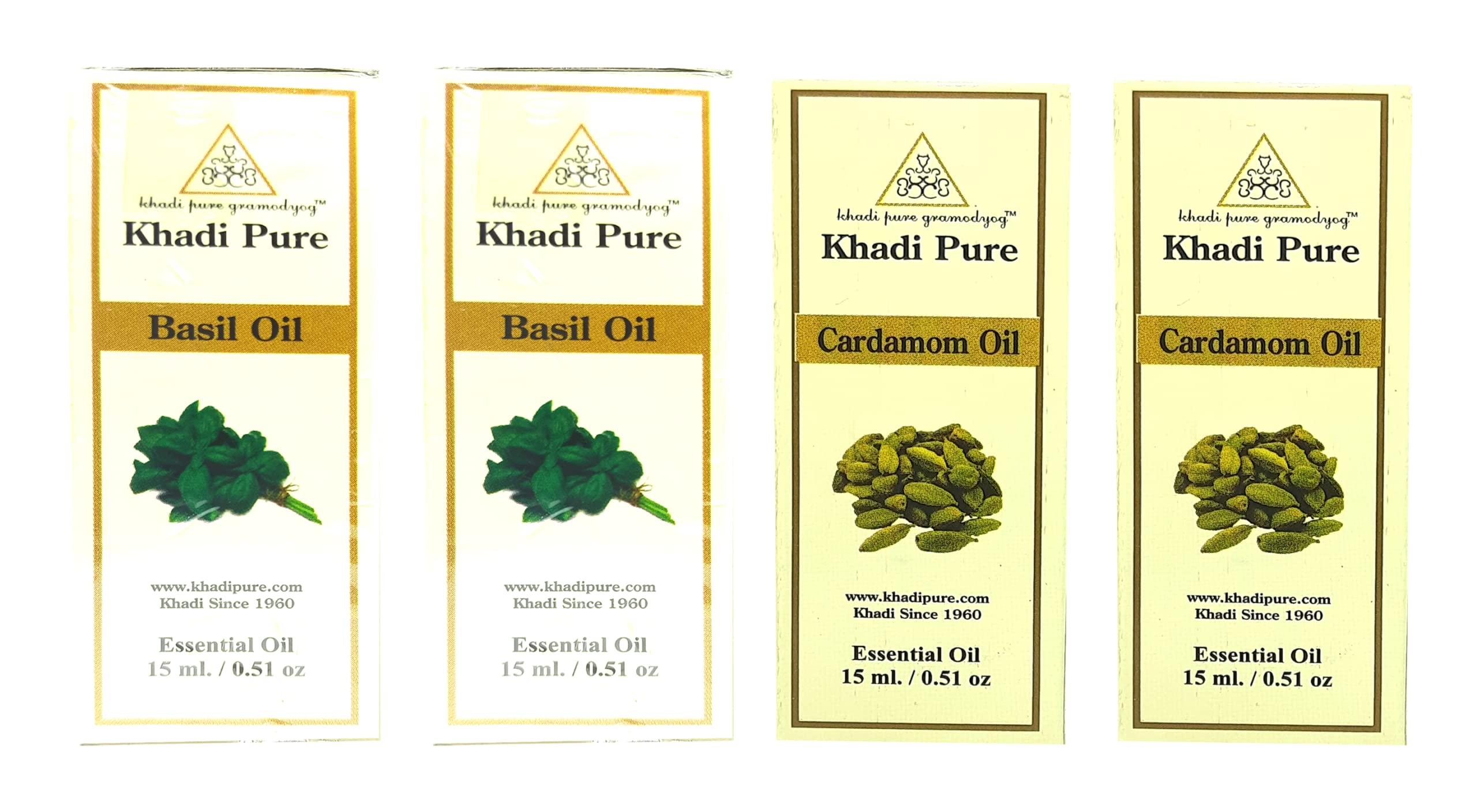Khadi Pure Basil & Cardamom Essential Oil, 15 Ml (Pack Of 4)-image-35