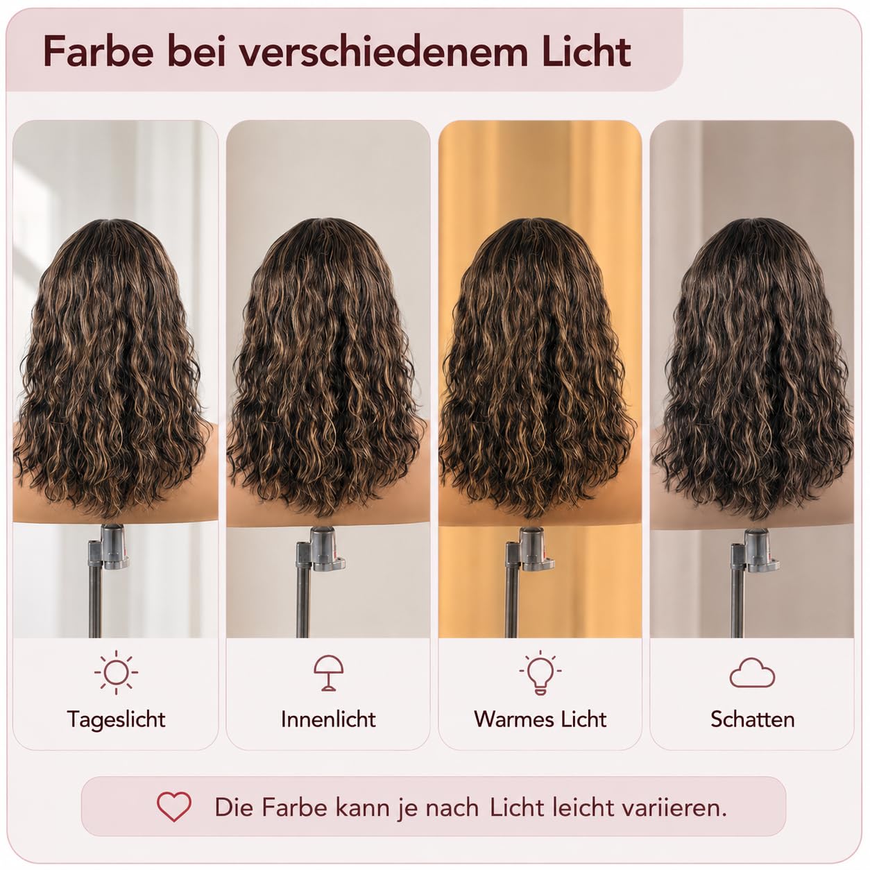 40 cm Body Wave Perücke mit Pony, Dunkelbraun-Honigblond Balayage Highlights, 100% Echthaar Perücke für Frauen, Weiche Wellen, Färbbar & Blondierbar, Pflegeleicht für Alltag und Party