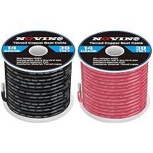 14 Gauge Marine Wire 14 AWG Marine Grade Wire Include 14 Gauge 30FT Red & 30FT Black,14AWG Oxygen-Free Tinned Copper Electrical Cable for Automotive Boat Lighting Outdoor RV Camper Trailer