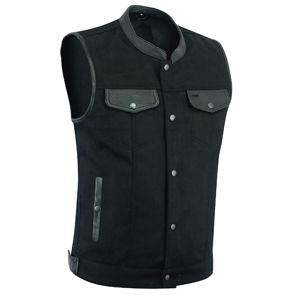 Amazon.com: ROUTE 66 HIGHWAY LEATHER Biker Denim Club Style