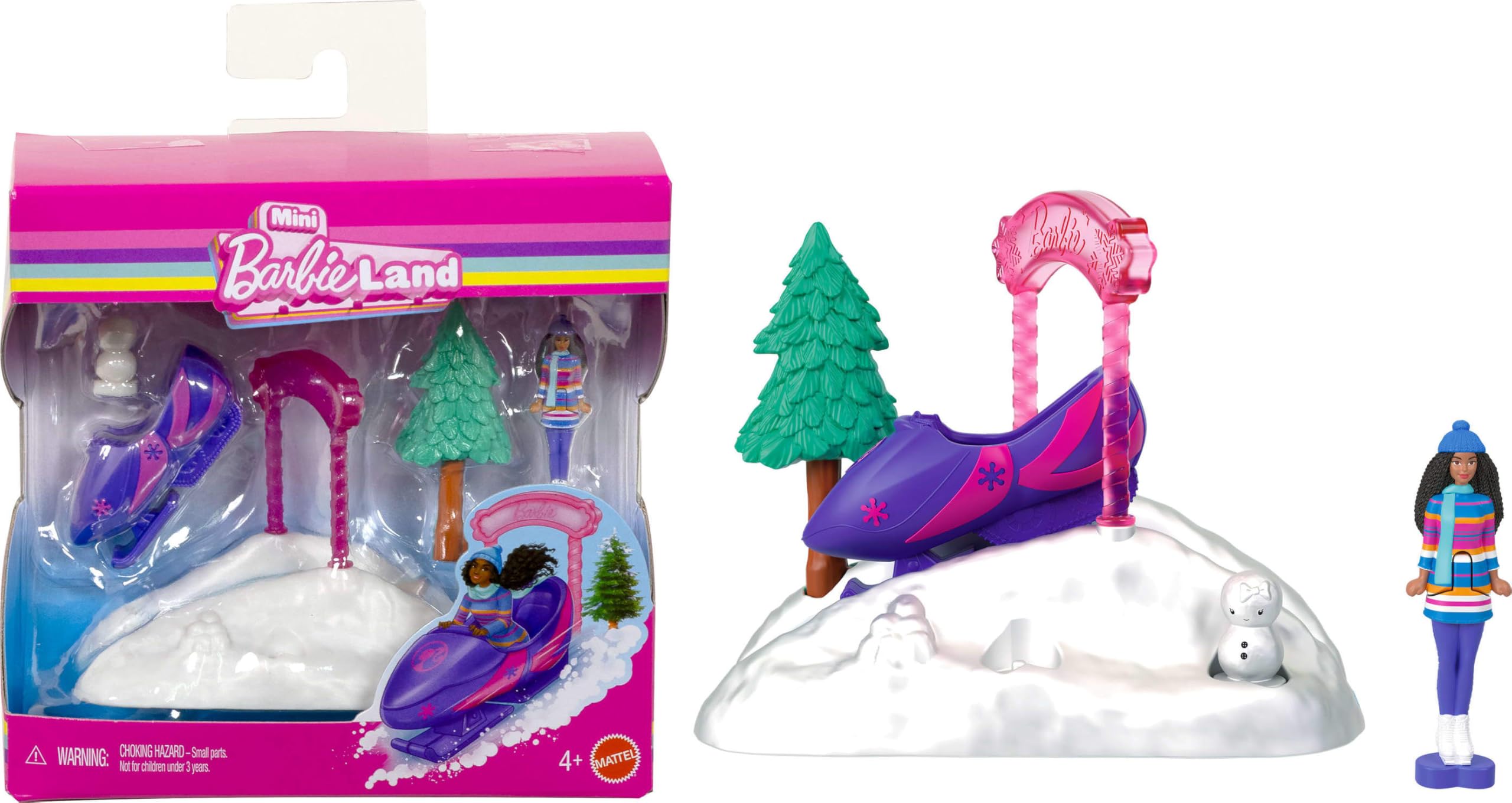 Barbie Mini Land Collectible Play Sets with 1.5 Inch Doll, Interactive Play Areas for Storytelling Fun