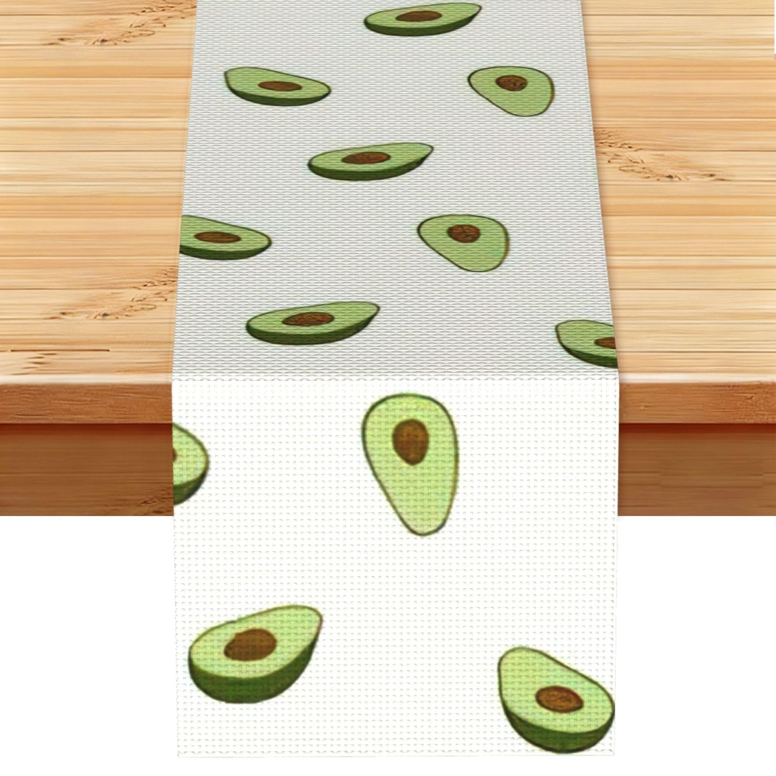 Aacxzff Black Linen Avocado Print Table Runner For Everyday Use,Special Occasions,Wedding Birthday Home Decor