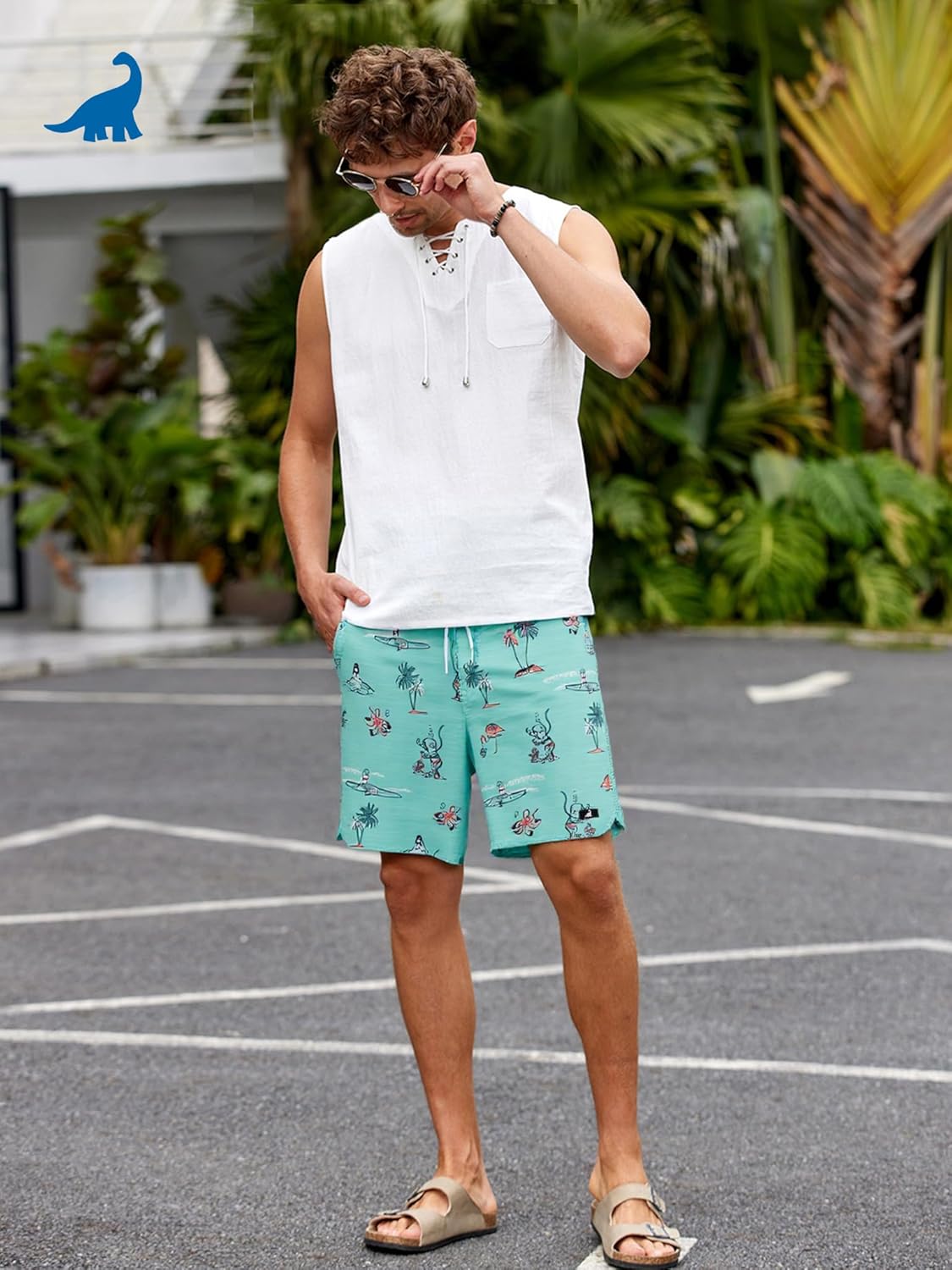 SURF CUZ Men's Board Short Beach Short 4-Way Stretch Swim Short