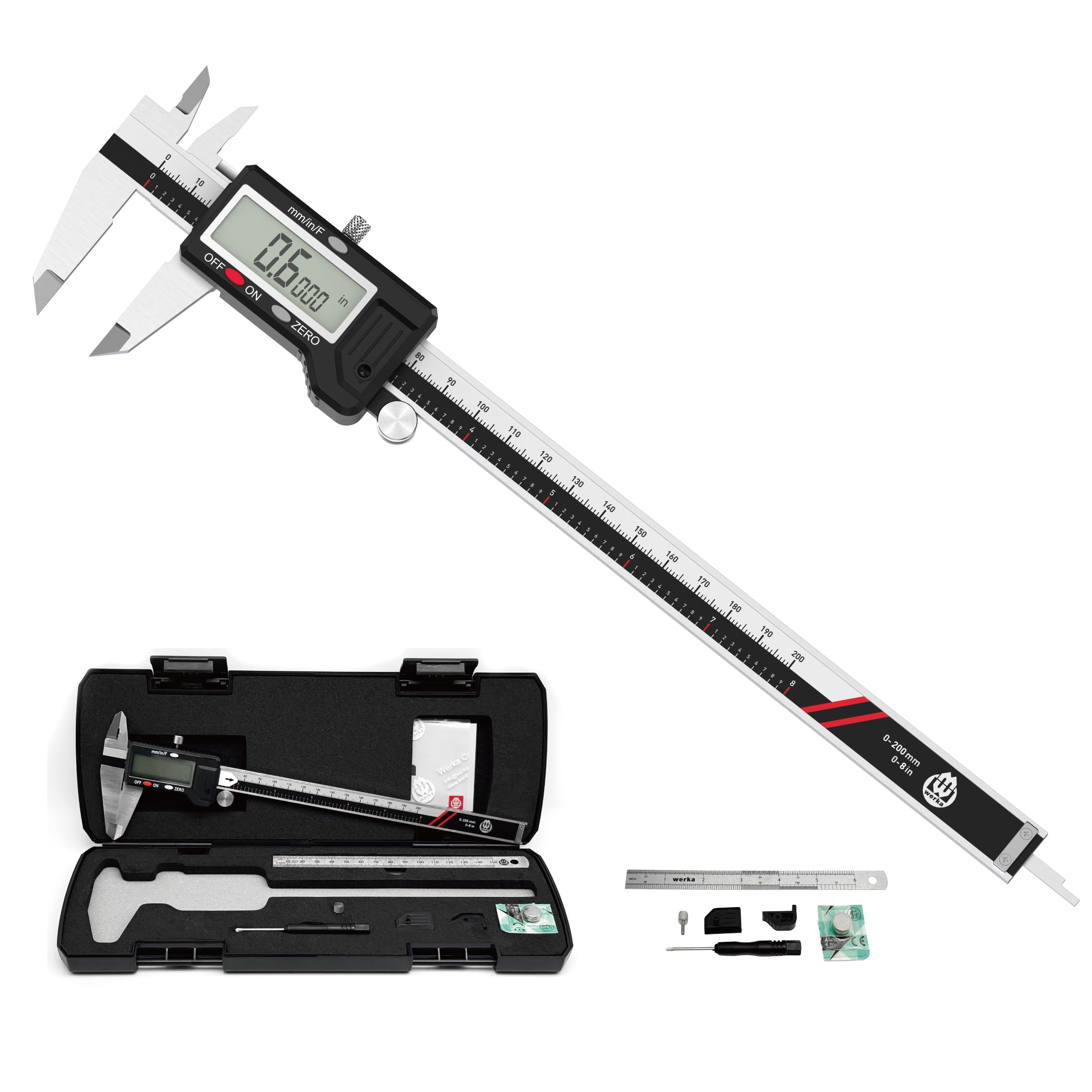Werka Digital Caliper - 0-6 Inch Stainless Steel -9