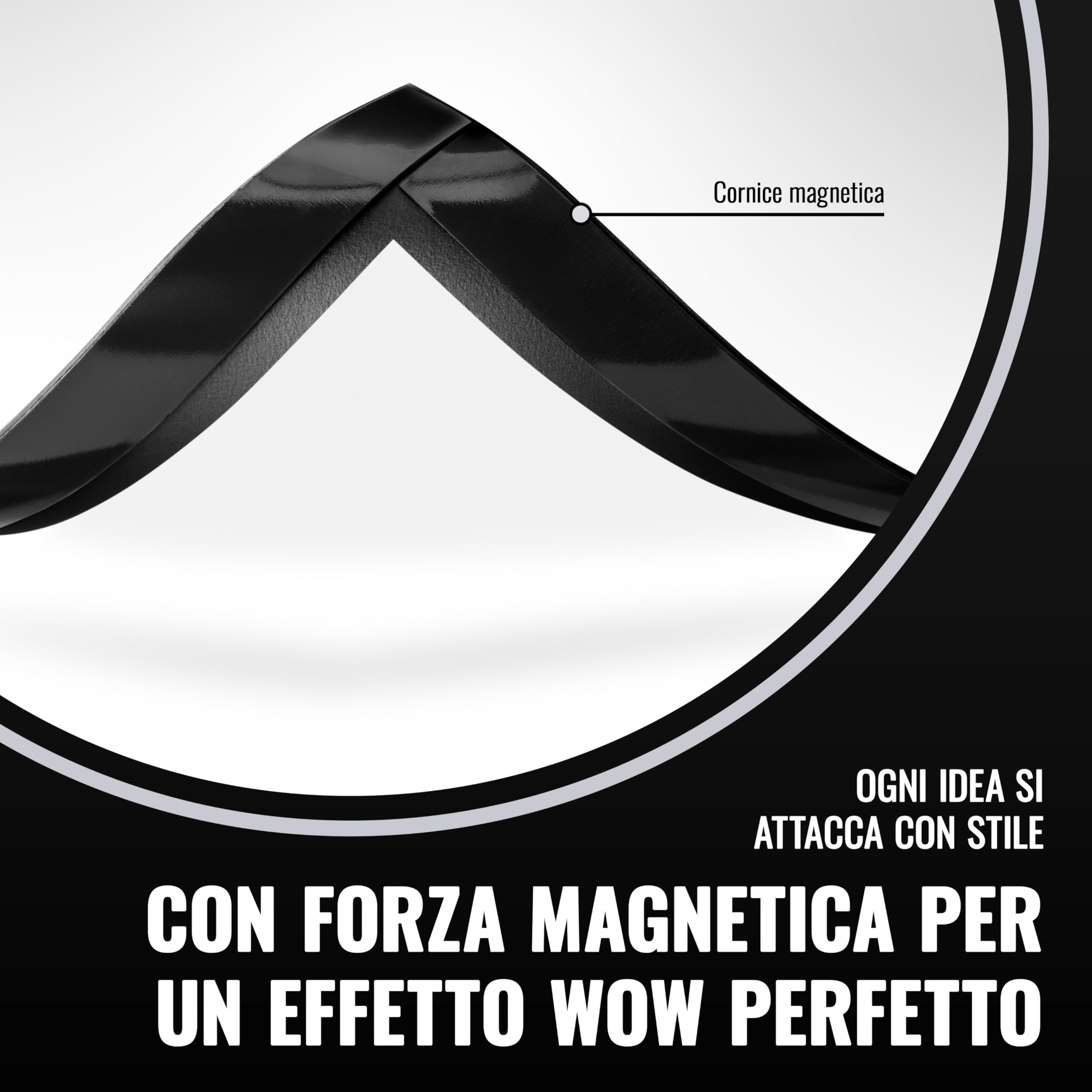 POPPSTAR Cornice magnetica calamitata con chiusura magnetica, nero, 10 pezzi