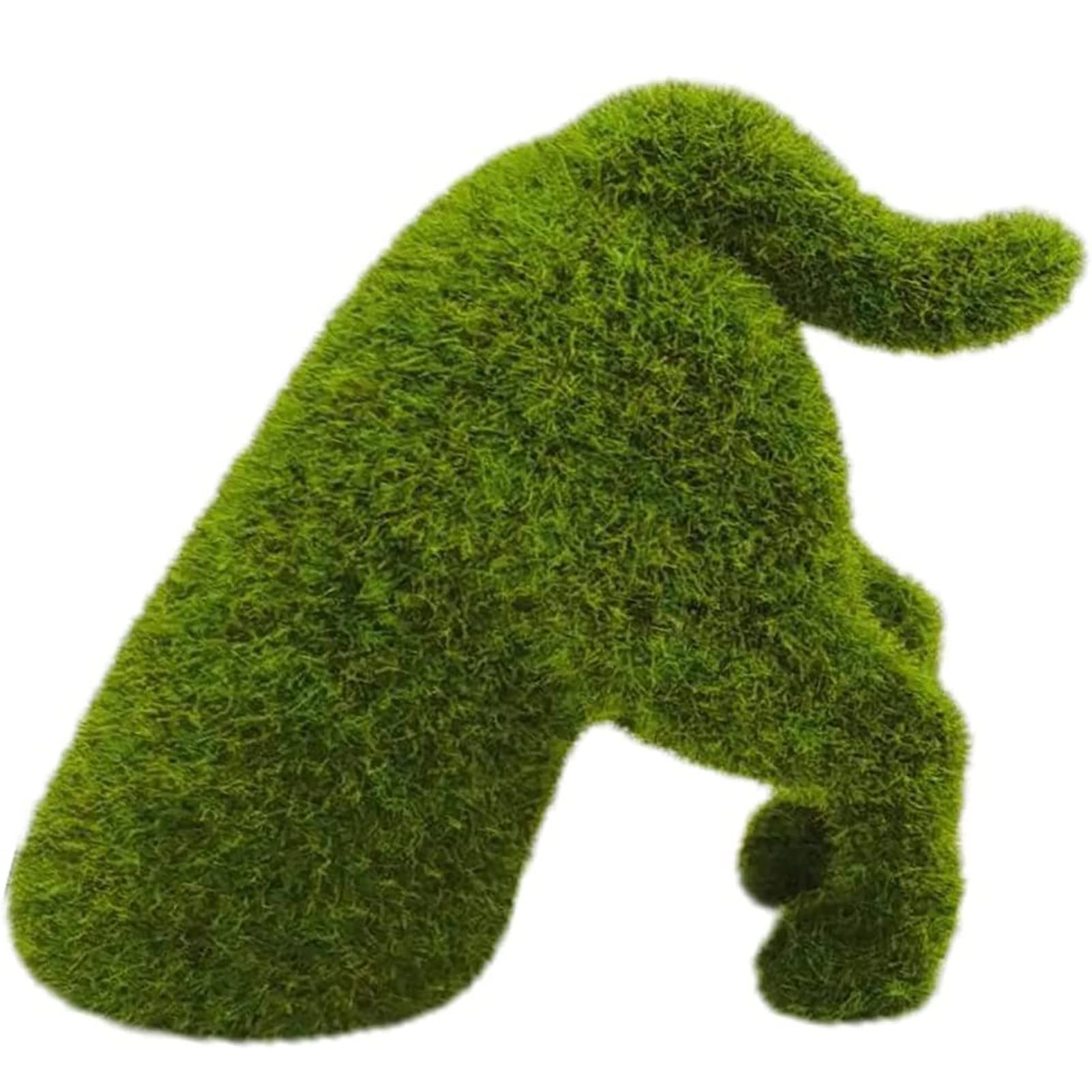 JYHCD Flocked Garden Dog Statue Artificial Poodle Figurine Green Lifelike Artificial Dogs Garden Decor for outside Statues Yard, Patio, Lawn, Porch,C