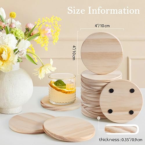 Miniatura 2 de GOH DODD - Posavasos hexagonales de madera en blanco de 4 pulgadas, para manualidades, para modelos, arquitectónicos, dibujo, pintura de madera,