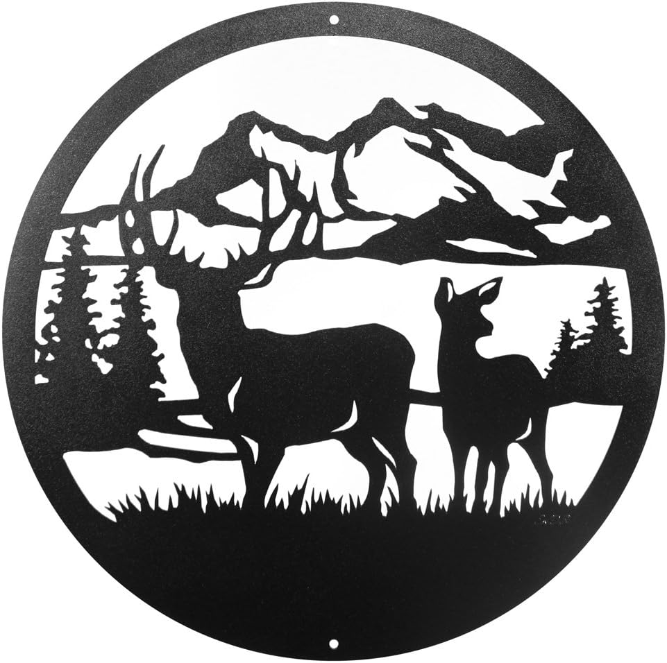 SWEN Products Deer & Buck Wildlife 12" Scenic Art Wall Design