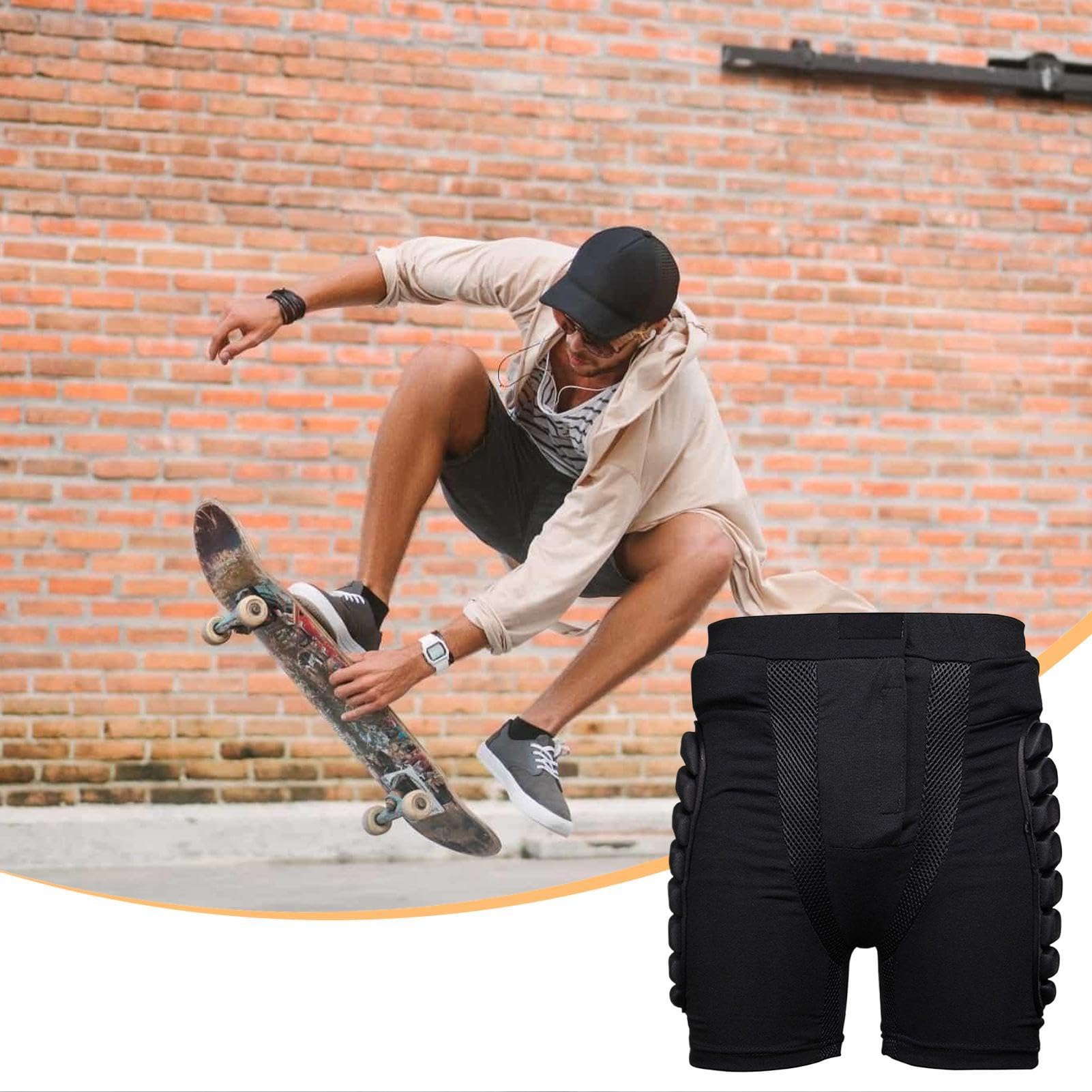 Short de Protection des Hanches, Coussinets de Fesses pour Le Patinage - Shorts rembourrés Shorts de Patinage,Protection de Pantalon de Protection, Coussinets de Protection des Hanches, Short de vélo