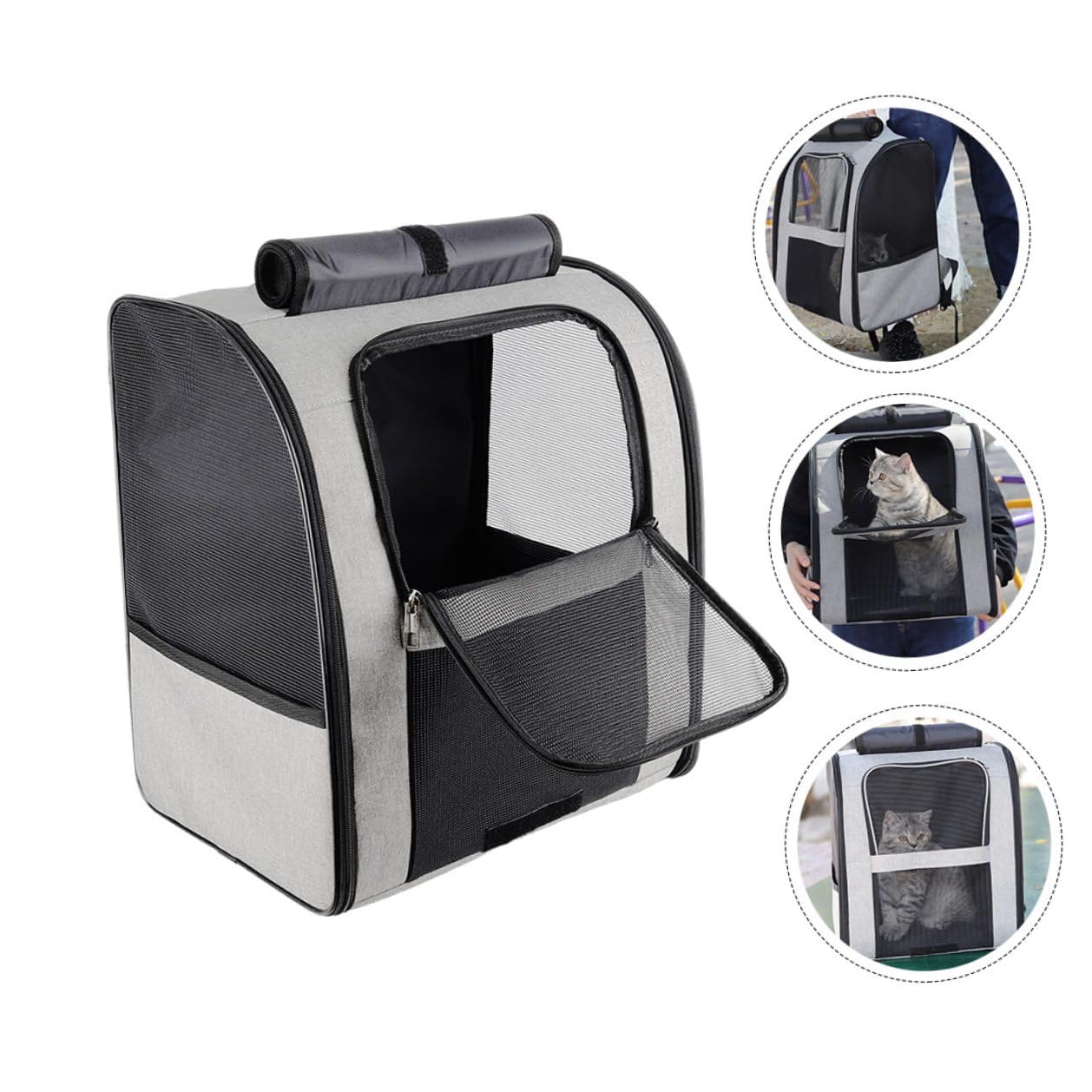 Homoyoyo Katzenrucksack Transport Mit Atmungsaktivem Material Geräumige Haustiertragetasche Für Katzen Praktische Haustiertransportbox Für Reisen