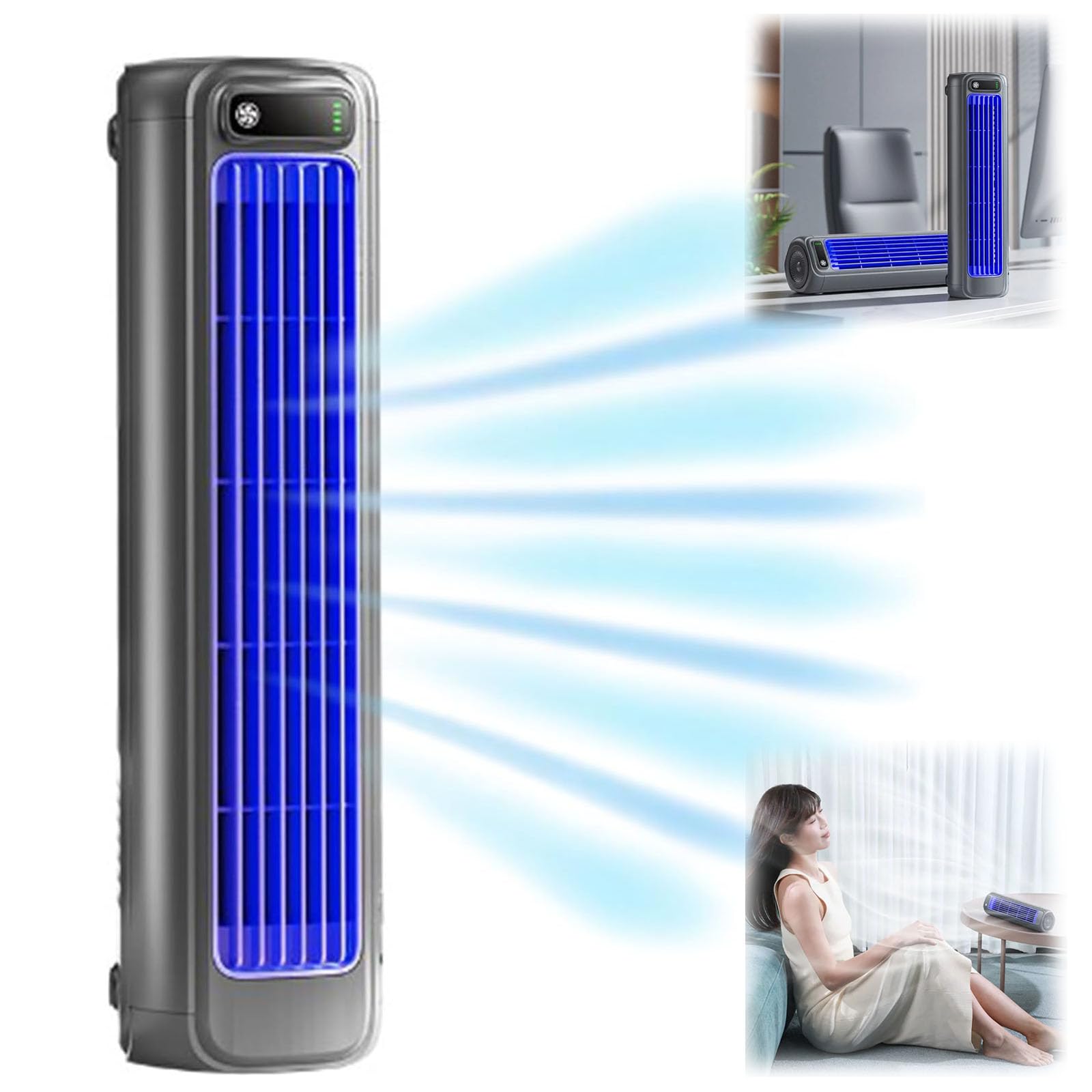 Shirem Cooling Ace, Relaxix Cooling Ace, Outfany Cooling Ace, Ventilateur De Refroidissement Pour Climatiseur Portable Silencieux Avec 3 Vitesses, Pour Chambre/bureau/cuisine,Black