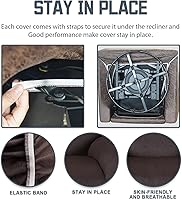 Vista 5 de Fundas para Silla Reclinable de Aspecto de Cuero, 4 Piezas, Funda Lazy Boy para Silla Reclinable, Funda de Sofá Suave, Protector de Muebles Lavable