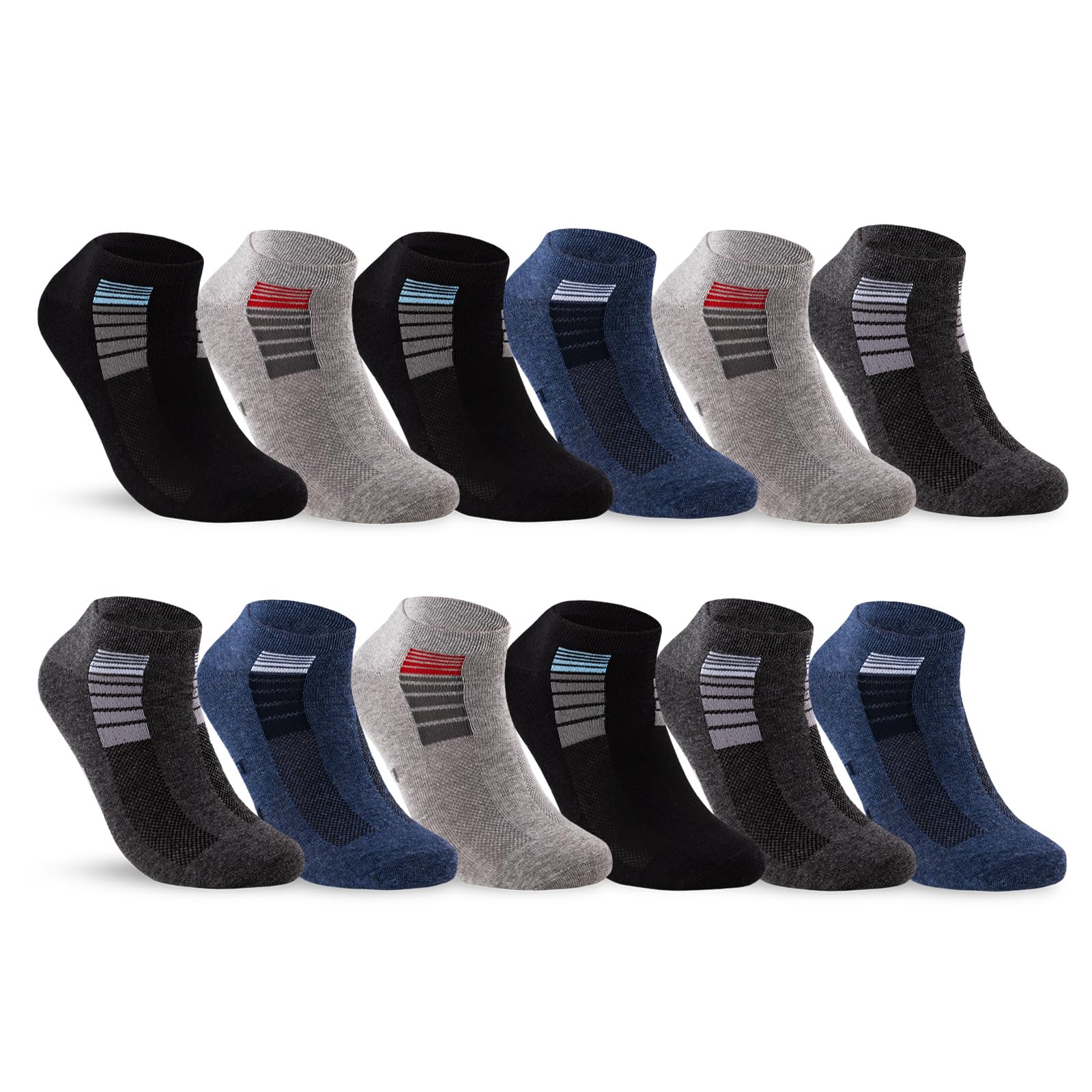 8 | 12 | 20 Paar Sneaker Socken Herren Mehrfarbig Baumwolle