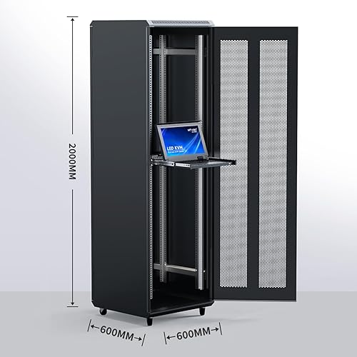 Miniatura 6 de MT-VIKI Consola KVM HDMI de 8 puertos, consola KVM de montaje en rack 1U con monitor LCD de 15.6 pulgadas, panel táctil integrado de profundidad