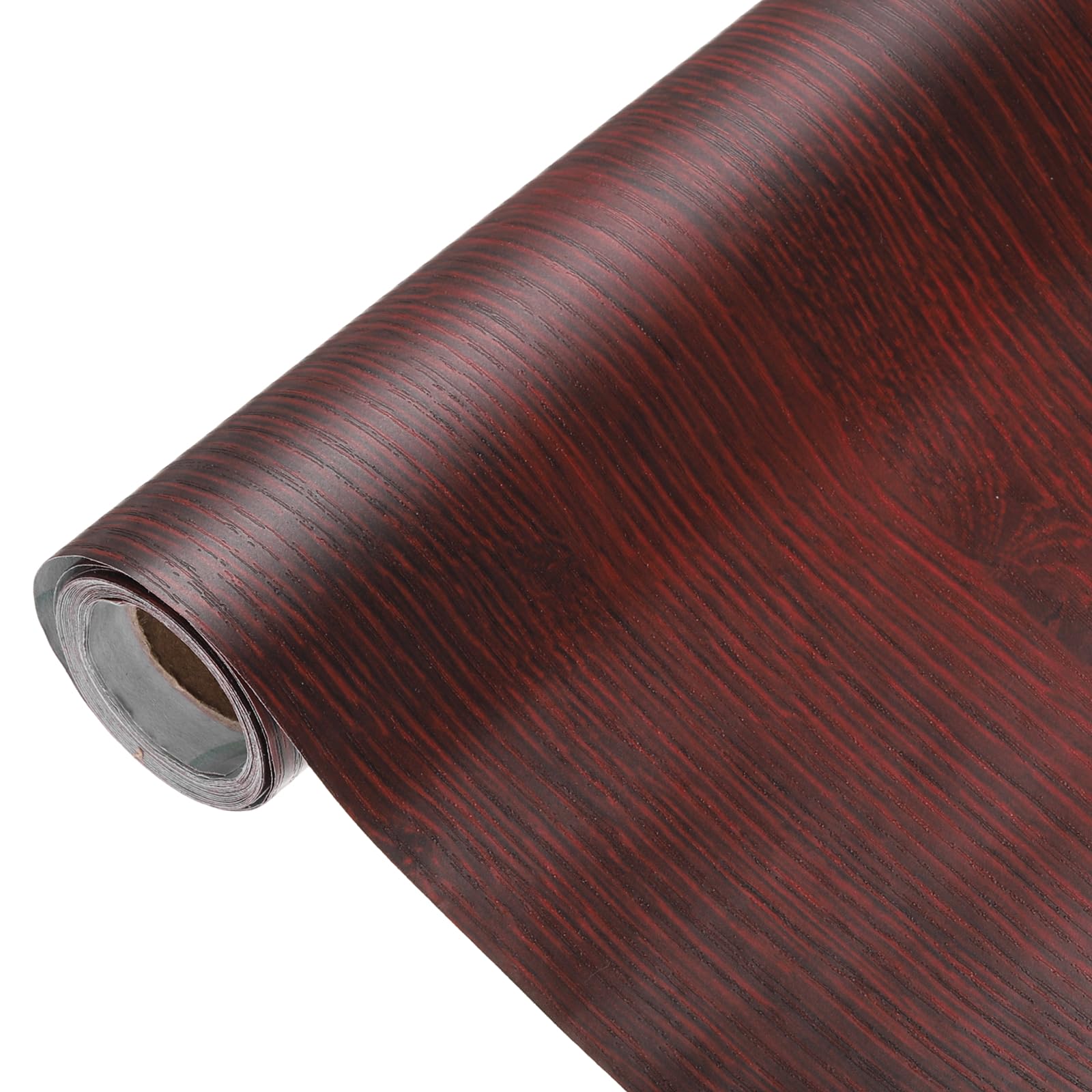 sourcing map Wood Grain Contact Paper 60 x 300cm Self-Adhesive Wallpaper Waterproof Wood Peel and Stick Countertops for Home Kitchen Countertop Cabinet Bathroom, Red Brown