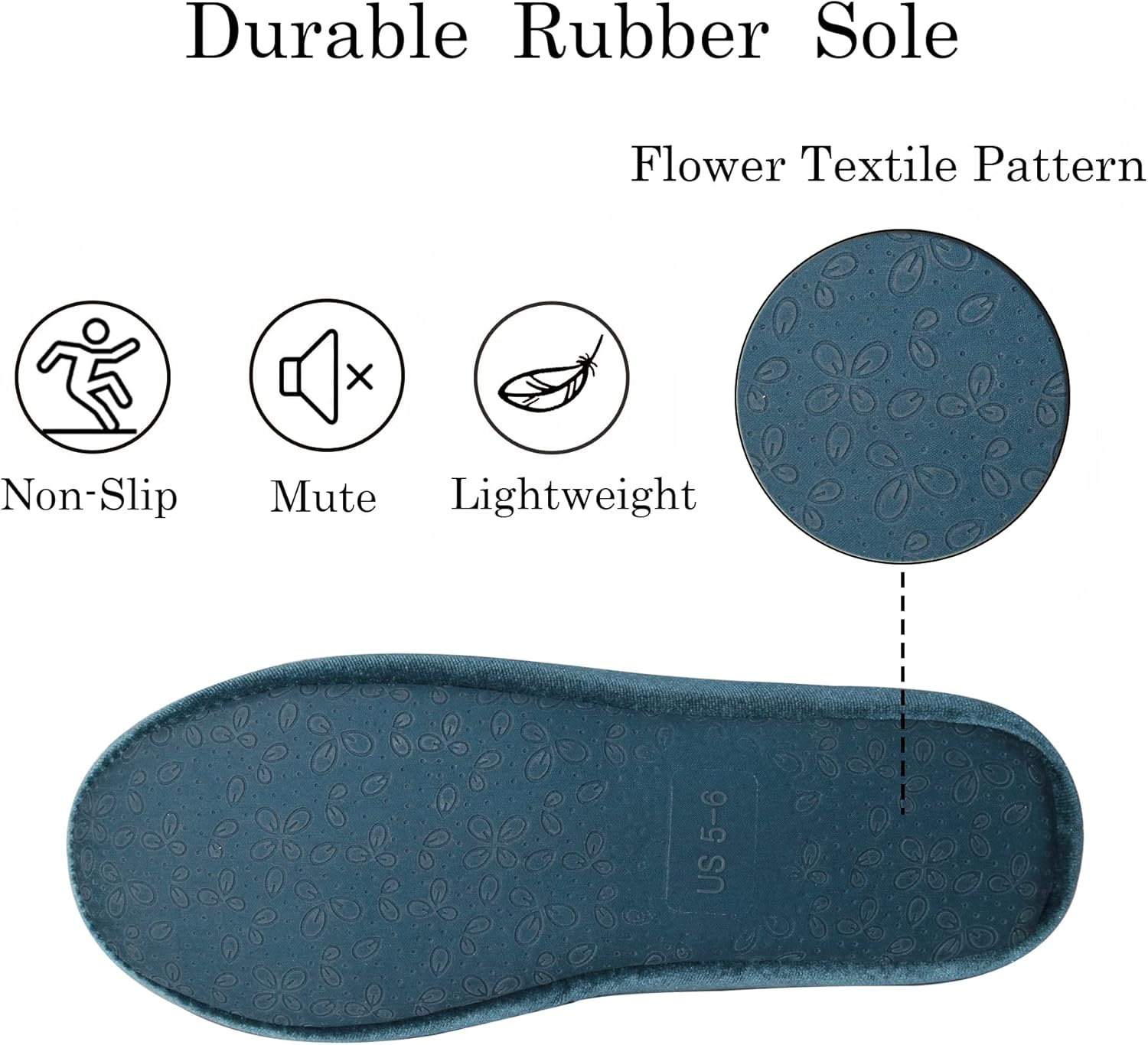 GRITHEIM Women's Fuzzy Pom Pom Velvet Memory Foam House Slippers Ladies Cozy Chenille Knit Bedroom Slippers Non-slip Sole Indoor Outdoor - Image 5