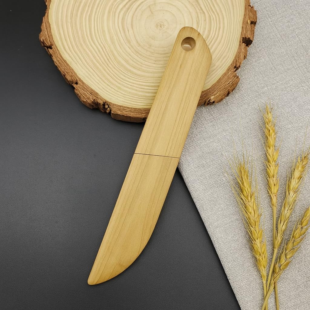Machado Outdoor Utility Knife with ABS Wooden Texture Handle & Sheath - 3CR13 Stainless Steel Blade for Picnic, Fruit Cutting, Paring, Peeling & Everyday Use 3