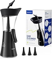KAUGIC Upgraded Manual Ear Wax Removal Kit: 2-in-1 Water Irrigation Flushing System, One-Hand Operation, Ergonomic Button & Soft Silicone Tips