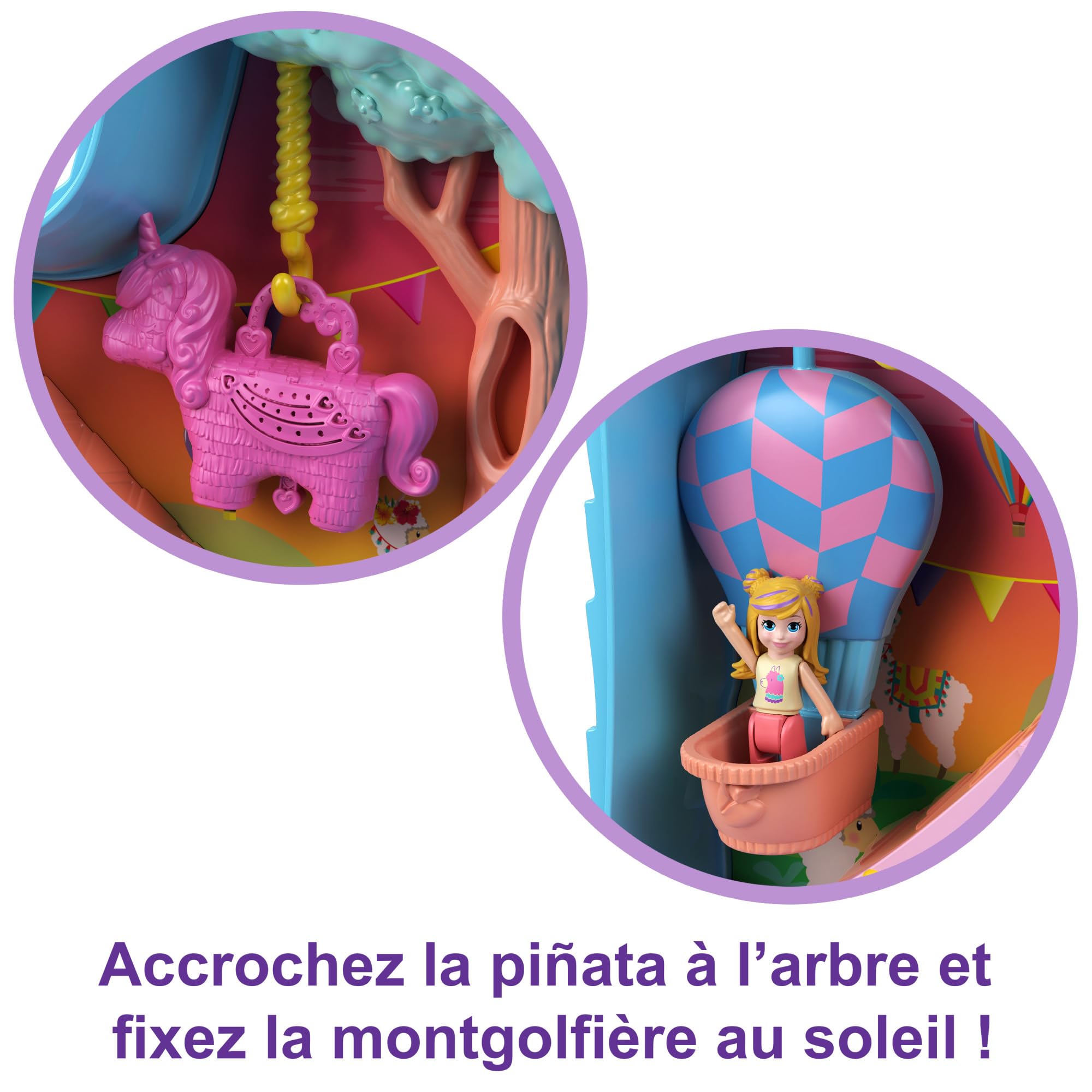 Polly Pocket Grand Coffret Lama Surprises Soirée Pyjama, 25 Surprises (Dont 2 Mini-Figurines), thème Camping de Luxe/soirée Pyjama, Jouet Enfant, Dès 4 Ans, HHX74