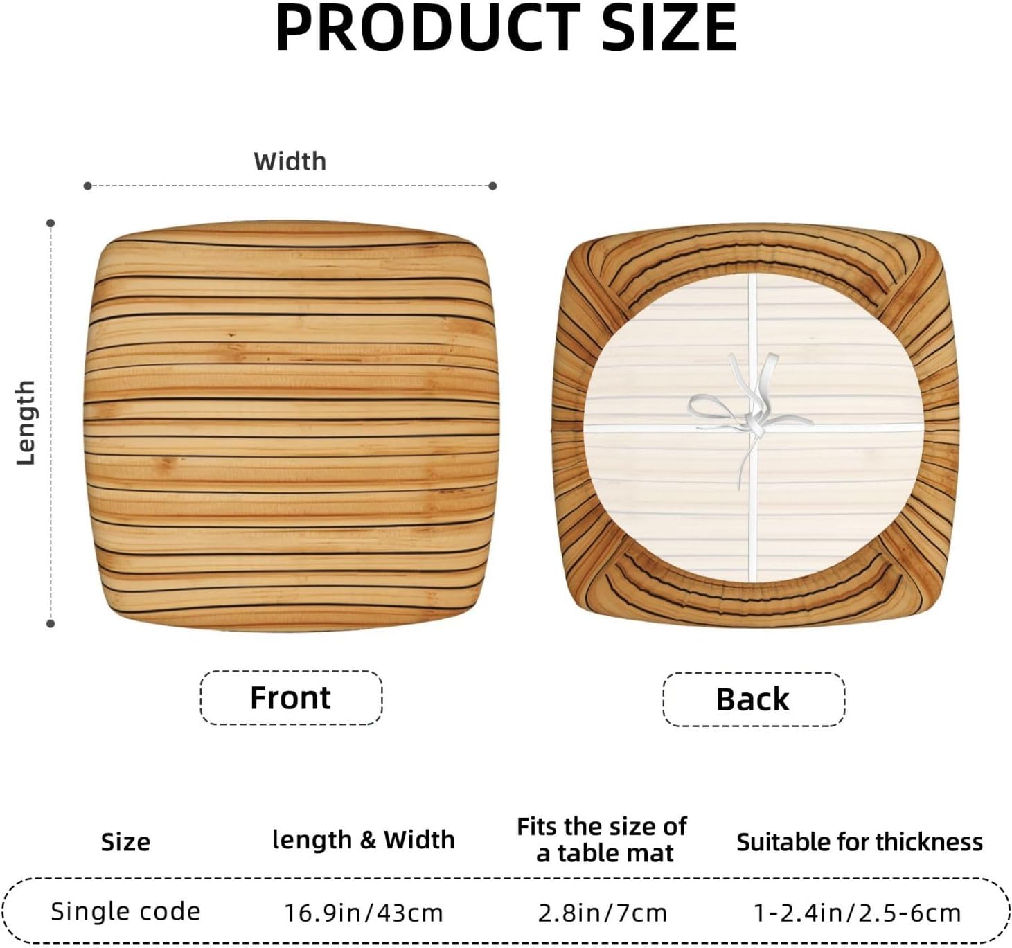 4PCS Dining Chair Covers for Dining Room Bamboo Board Texture Chair Seat Cover Stretch Parsons Chair Slipcover Removable Washable Seat Cushion Slipcovers Cover for Kitchen Office