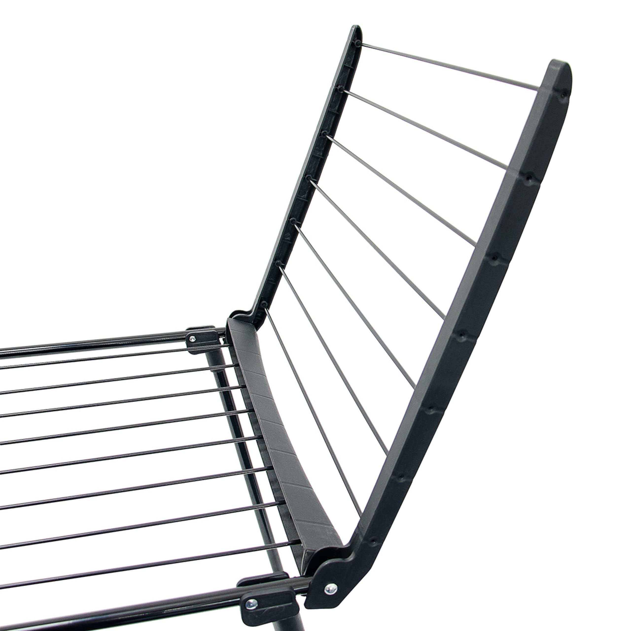 Relaxdays Tendedero Plegable, Soporte Secar Ropa, de Pie, 104x169x54,5 cm, Extensible, Longitud de Tendido: 13 m, Negro