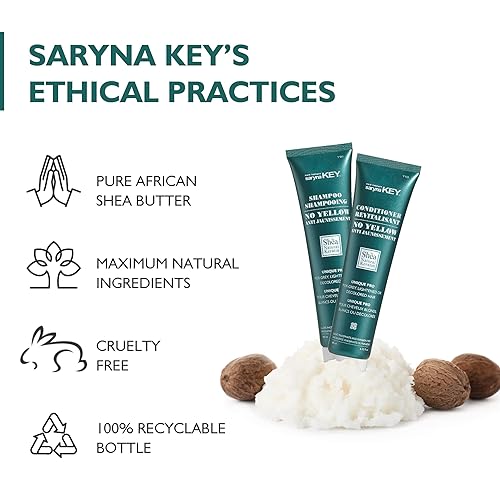 Miniatura 6 de Saryna Key No Yellow Trio Champú, Acondicionador, Aceite de Manteca de Karité