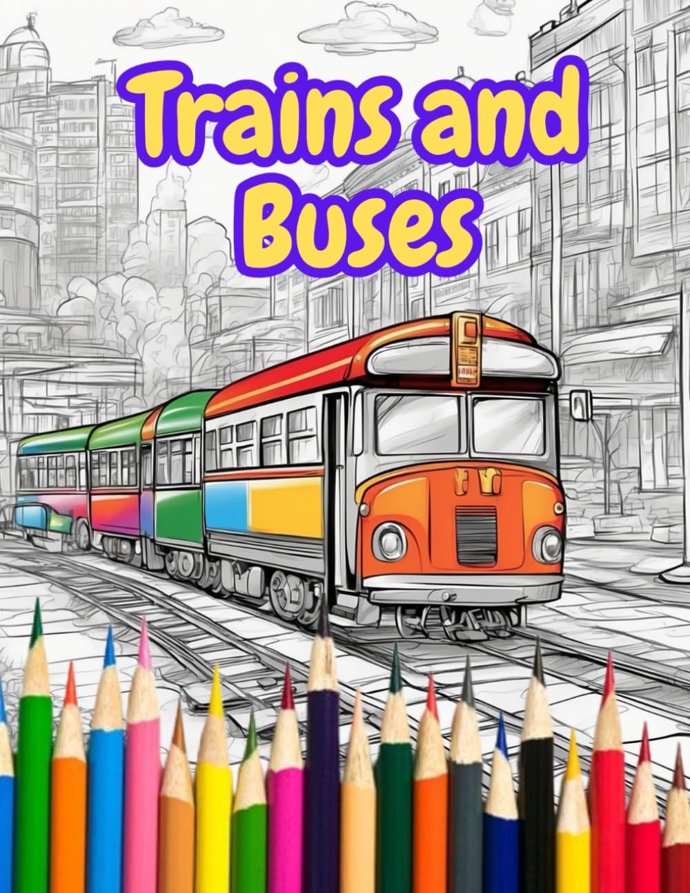 Trains and Buses coloring book: Embark on a Colorful Journey Through Transport Wonderland!