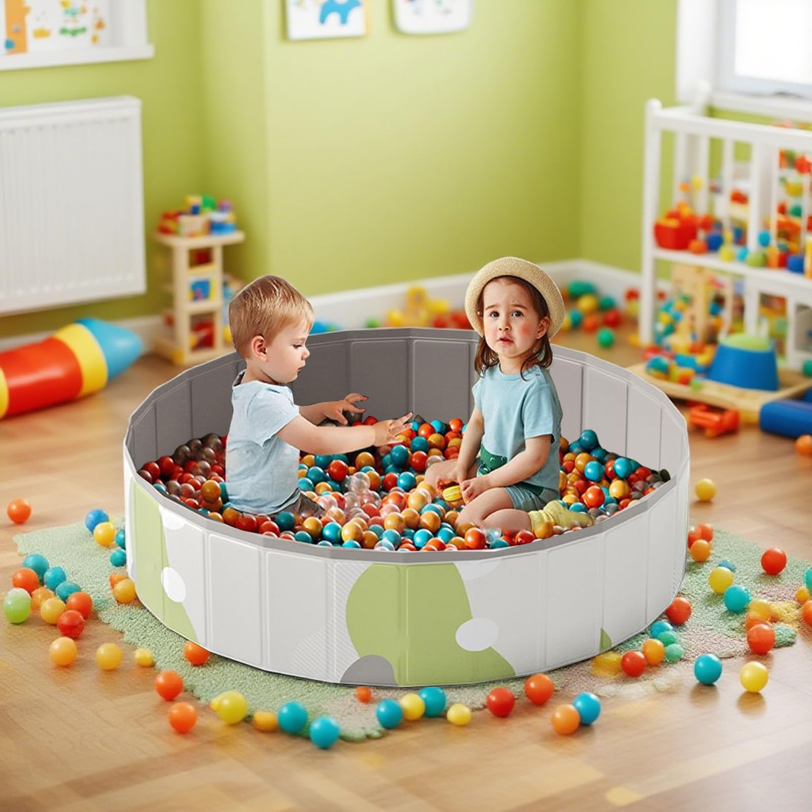 Piscine Pliable pour Animaux Étanche Montage | Pataugeoire Pliable Pour Jardin Portable Antidérapant Facile À Ranger Léger Gain De Place Jeux D'Extérieur Cour Terrasse