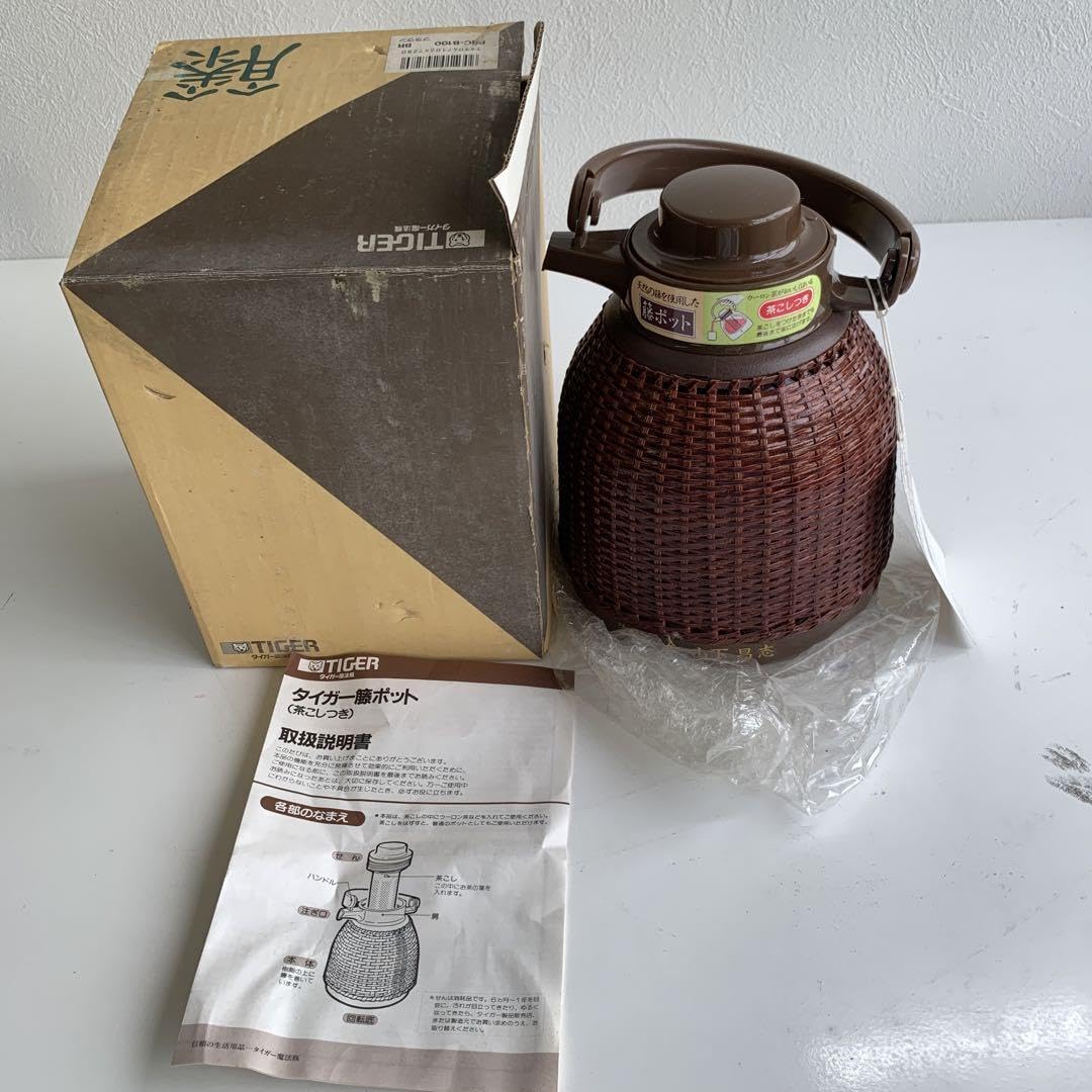 Amazon | タイガー 魔法瓶 籐 ポット （茶こしつき）ブラウン PRCB100