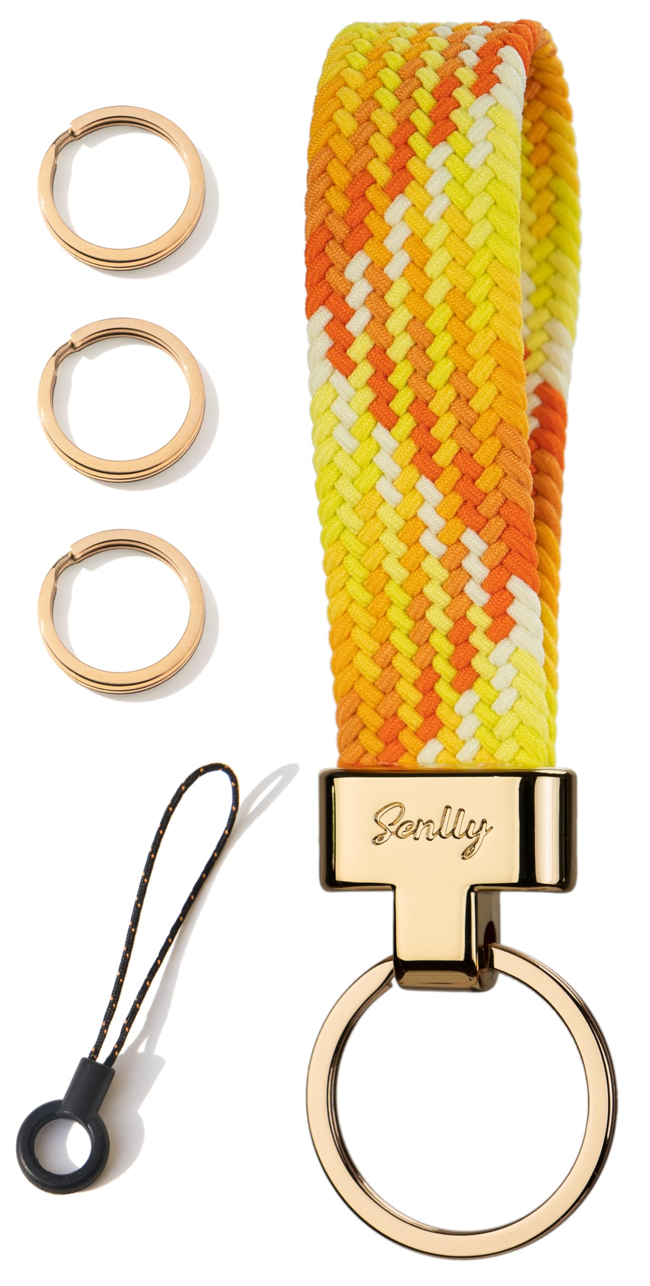 Senlly Unisex 303 Vitamin C Car Keychain, Stretchy Key Holder, Original Elastic Anti-Drop Design Finger Lanyard Strap
