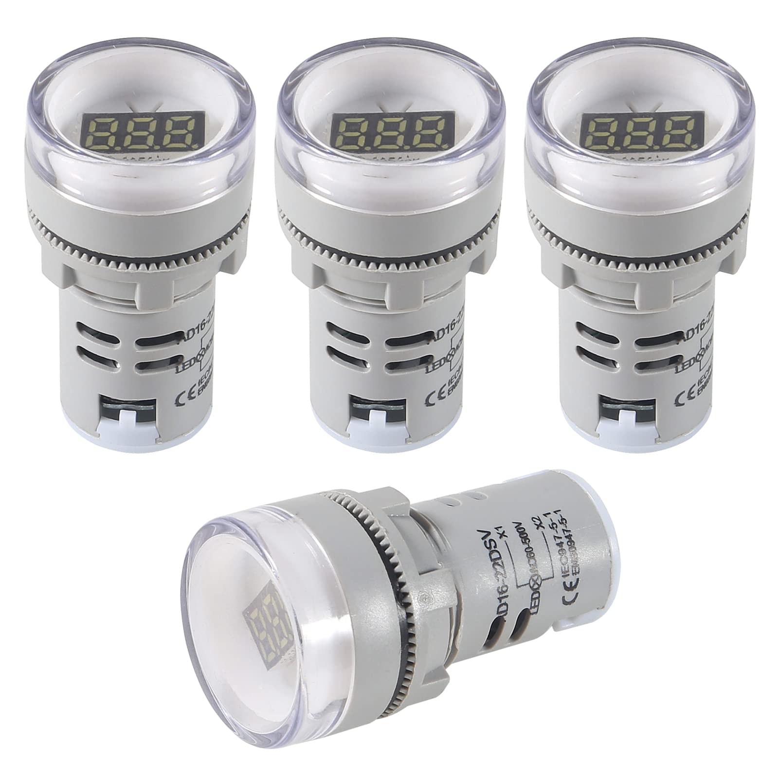 Snapklik.com : 4PCS Round LED Voltage Meter Indicator,Digital LED ...